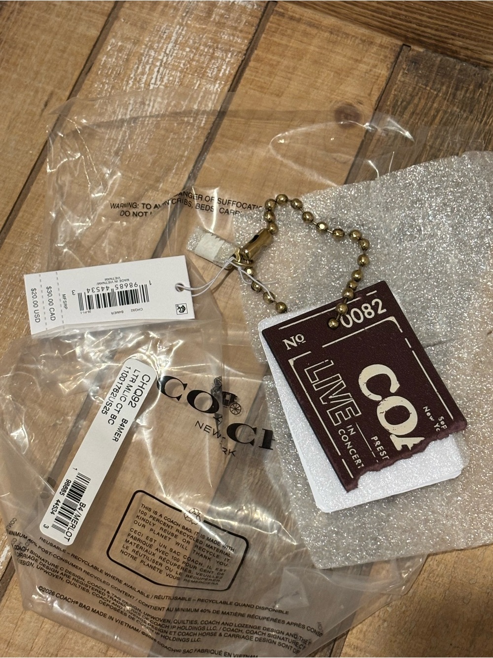 Coach Live Bag Charm CHQ92